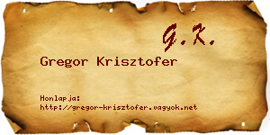 Gregor Krisztofer névjegykártya