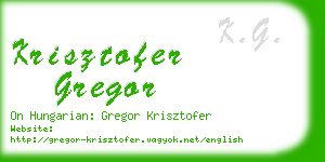 krisztofer gregor business card